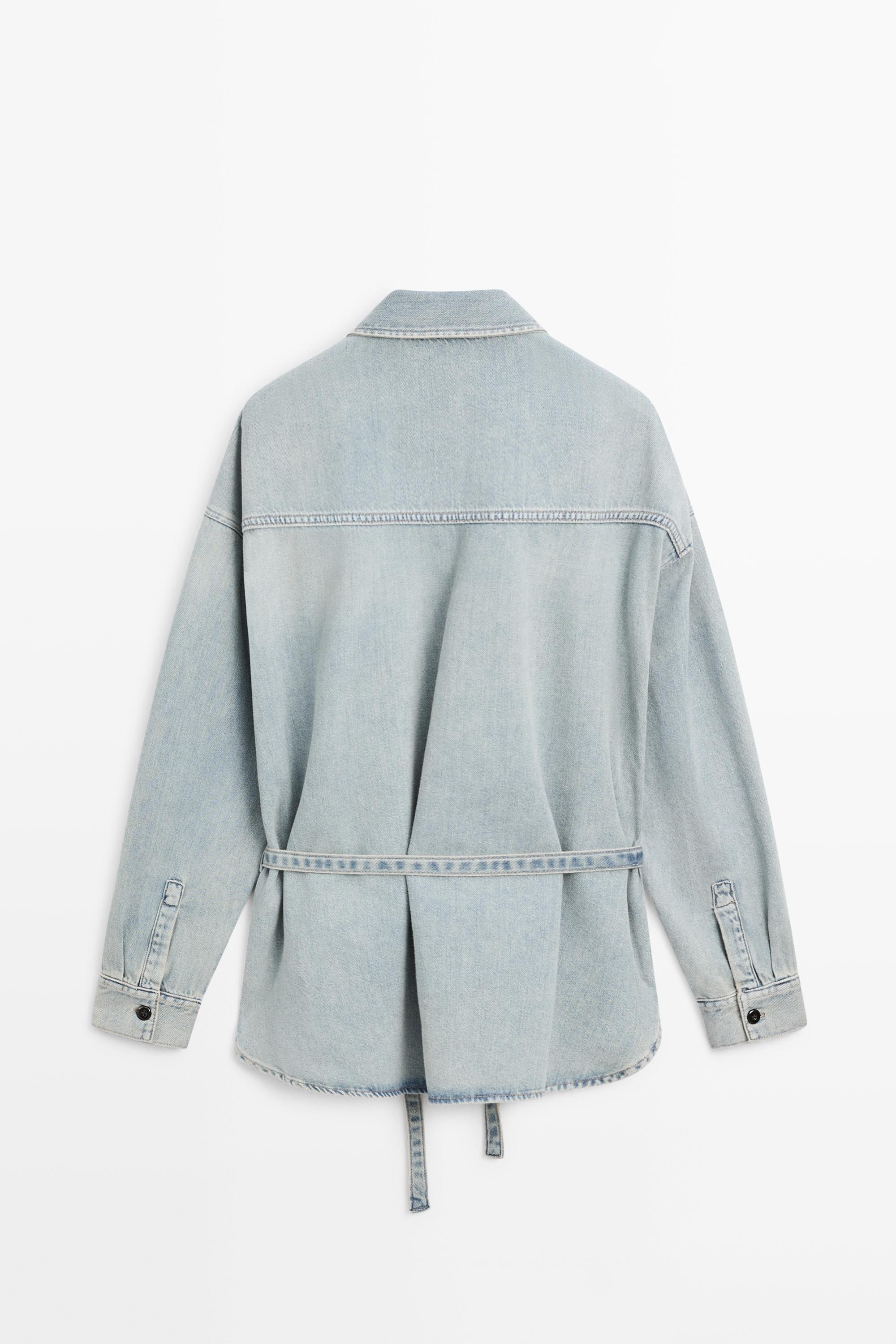Oversize denim shirt with pocket details